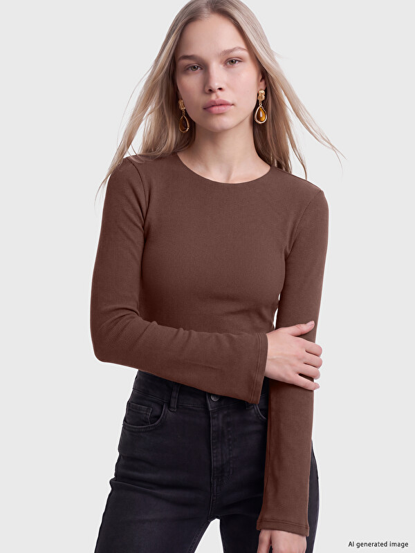 LCW Vision Spanish Sleeved Women's Ribbed Body