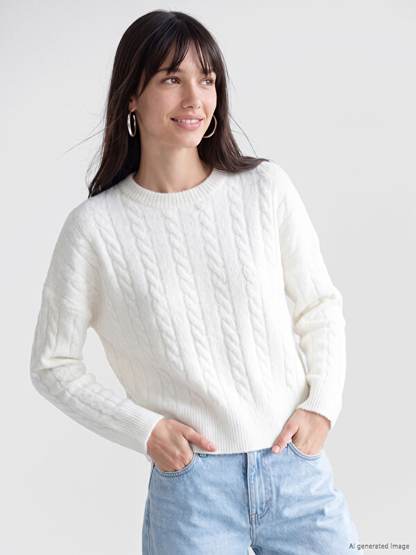 XSIDE Cable Knit Patterned Women's Knitwear Sweater