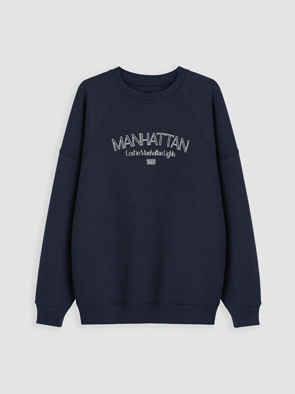 LCW Modest Baskılı Oversize Kadın Sweatshirt Tunik