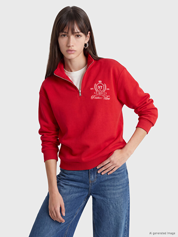 XSIDE Embroidered Oversize Women's Thick Sweatshirt
