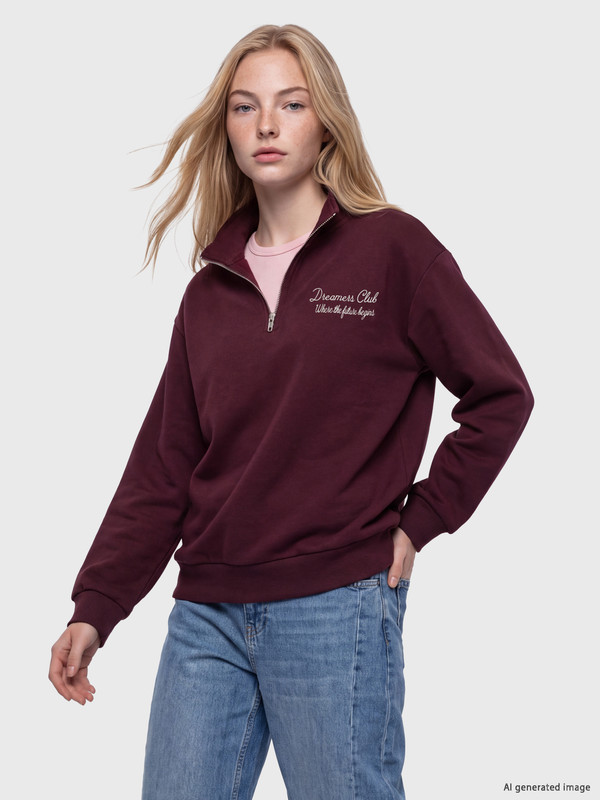 XSIDE Woman Bordeaux Sweatshirt