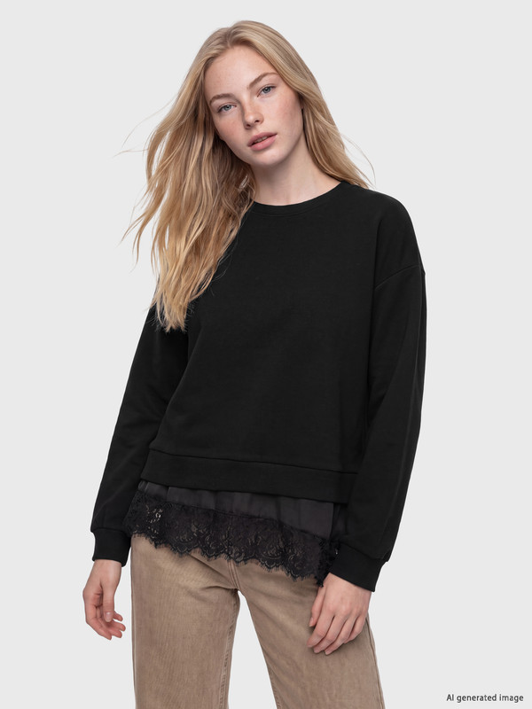 XSIDE Lace Detailed Women's Thick Sweatshirt