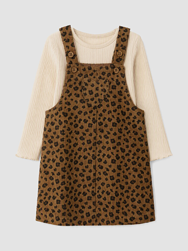 LCW baby Baby Girl Beige Dungarees