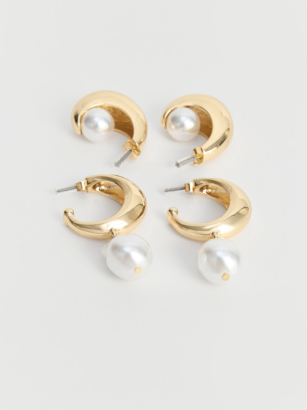 LCW JOY Woman Pearl Detailed Earring 2-pack