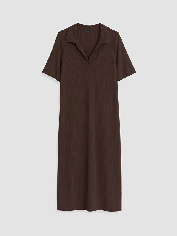 LCW Comfort Woman Brown Dress