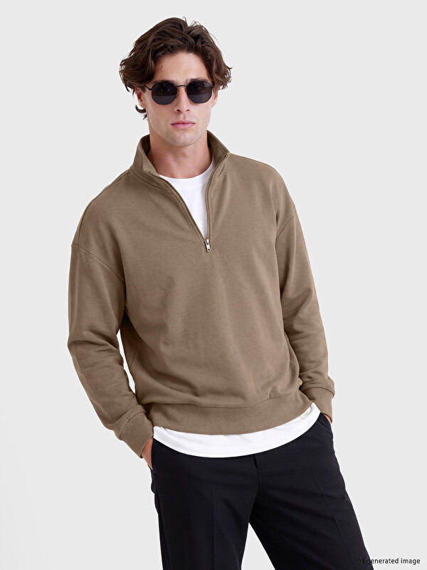 LCW Vision Mock Neck Men's Sweatshirt