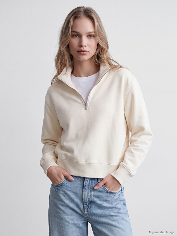 LCW Vision Mock Neck Women's Sweatshirt