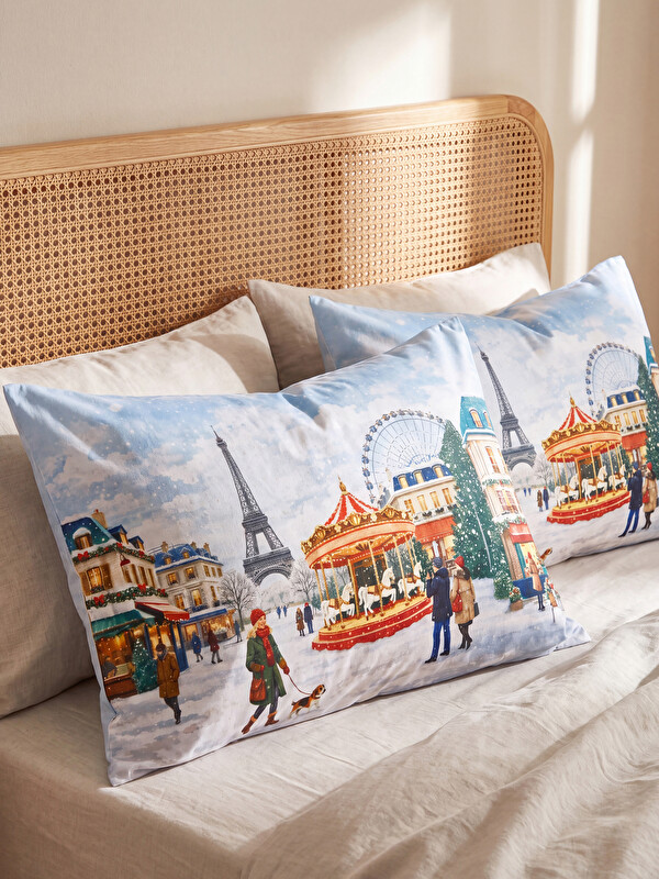 LCW HOME Paris Printed Pillow Case 2 Pack 50x70 cm