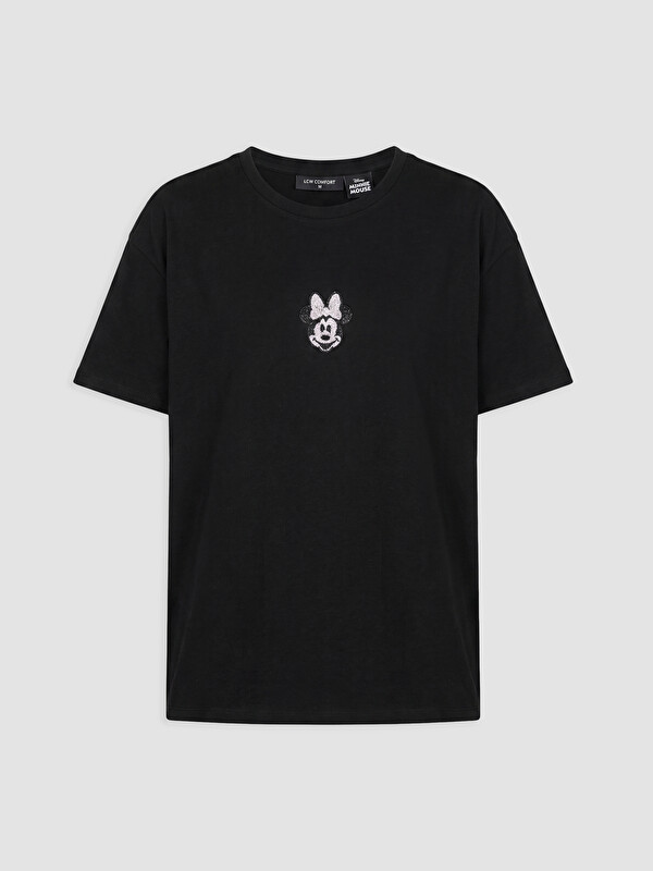 LCW Comfort Minnie Mouse Embroidered 100% Cotton Women's T-Shirt