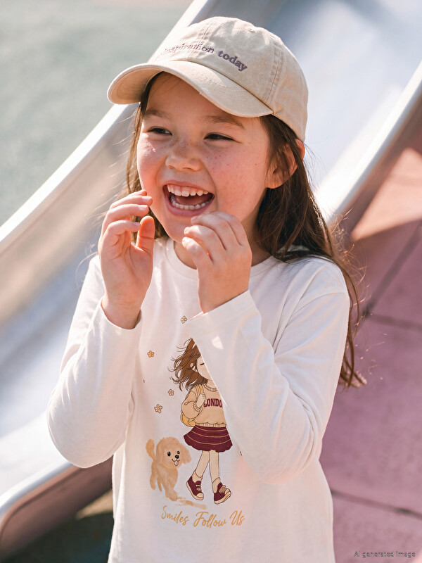 LCW Kids تيشيرت بناتي بأكمام طويلة