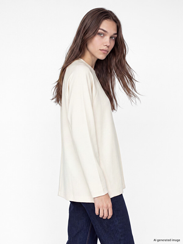 LCW Modest Soft Touch Oversize Kadın Sweatshirt Tunik