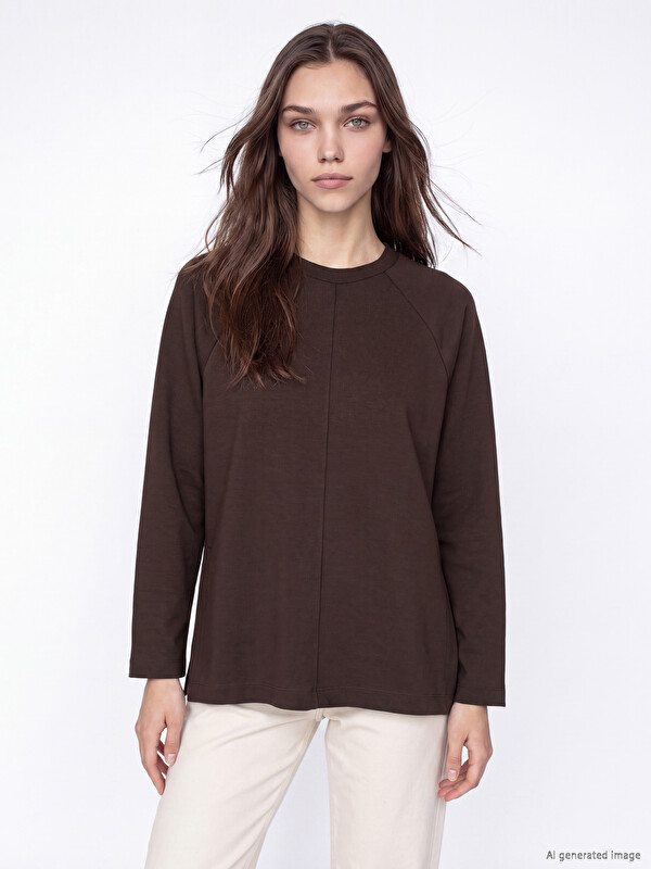 LCW Modest Soft Touch Oversize Kadın Sweatshirt Tunik