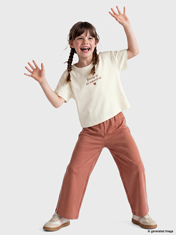 LCW Kids дөңгелек жағалы қыздарға арналған жинақ