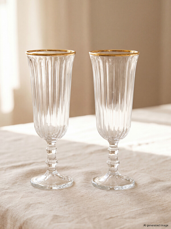 LCW HOME Set Pahare de Apă cu Picior 2 Bucăți 120 ml