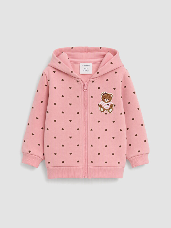 LCW Kids Hooded Girls' Zip-Up Sweatshirt