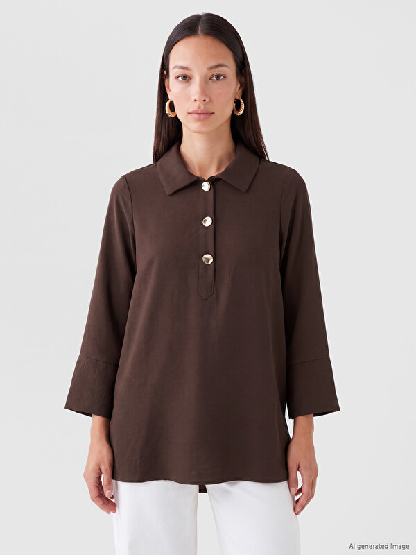 LCW EVERYDAY Shirt Collar Oversize Women's Tunic