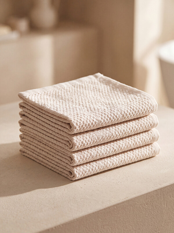 LCW HOME Cotton Hand Towel Set 4-pack 30x30 cm
