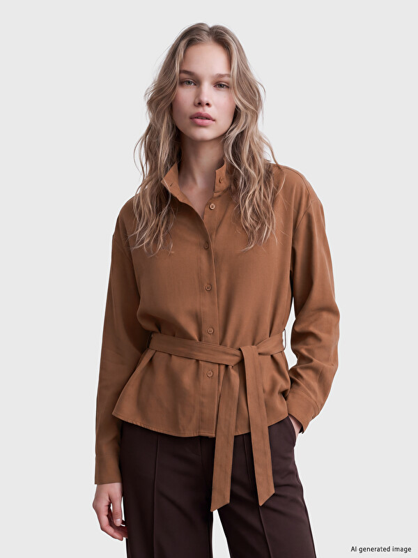 LCW Vision Mock Neck Oversize Women's Shirt