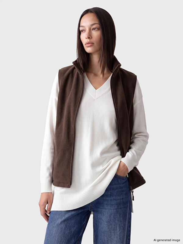 LCW EVERYDAY Mock Neck Women's Polar Gilet