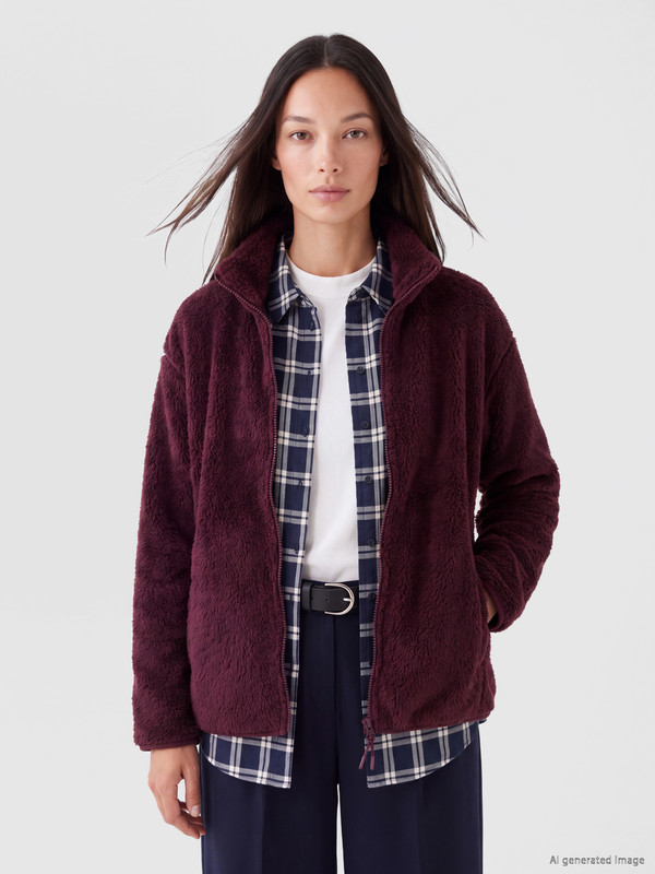 LCW EVERYDAY Mock Neck Women's Plush Cardigan