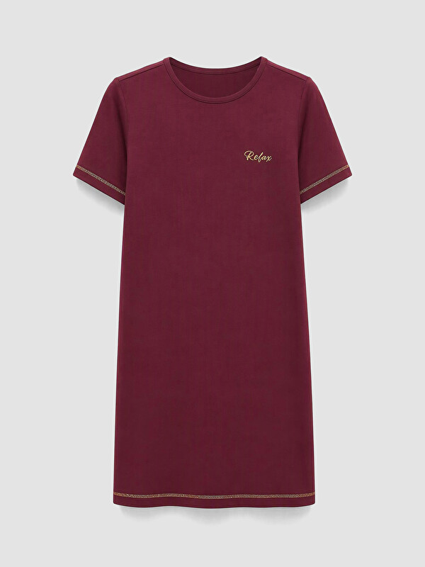 LCW DREAM Crew Neck Embroidered Women's Nightdress