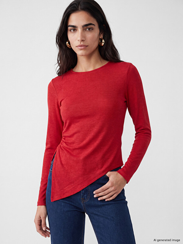 LCW Vision Asymmetric Cut Blouse