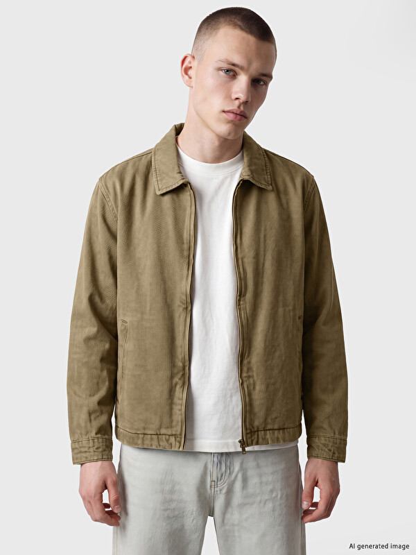 XSIDE Man Khaki Denim Jacket