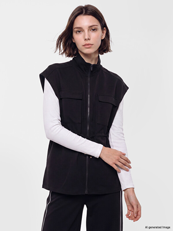 LCW Modest Dik Yaka Soft Touch Kadın Yelek