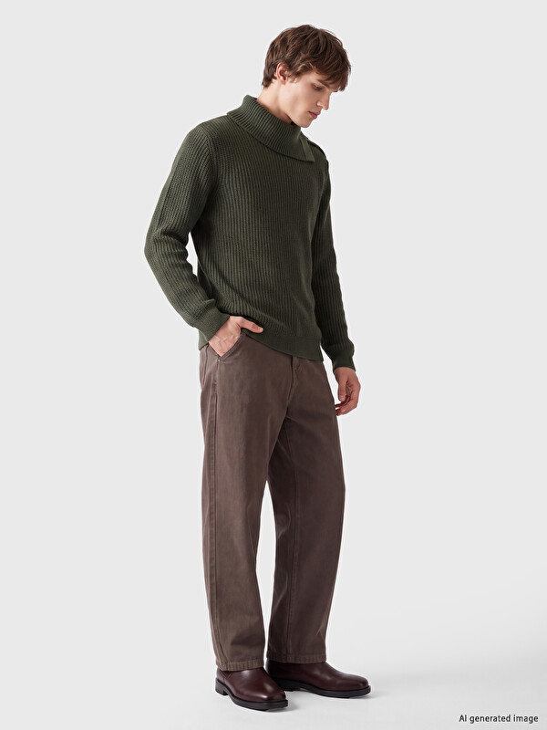 XSIDE Mock Neck Men's Knitwear Sweater