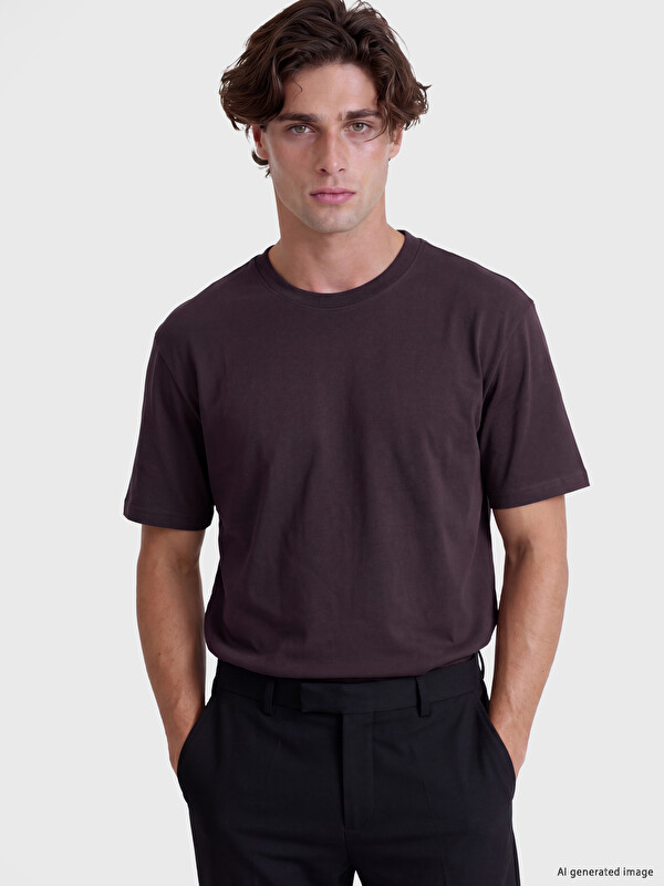 LCW Vision Man Plum T-Shirt