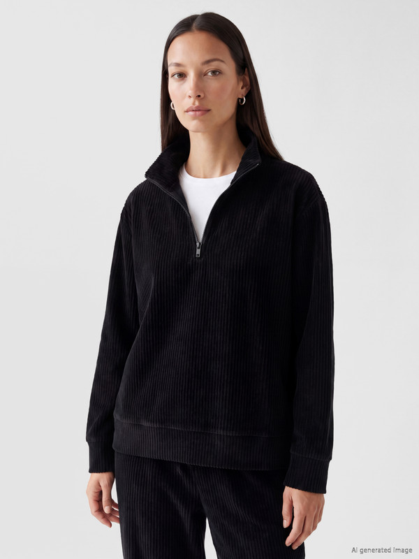 LCW EVERYDAY Mock Neck Velvet Women's Sweatshirt