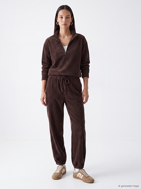 LCW EVERYDAY Women's Velvet Jogger Sweatpants