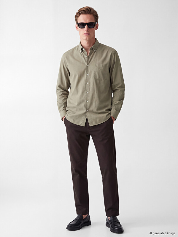 SOUTHBLUE Standard Fit Gabardine Men's Trousers