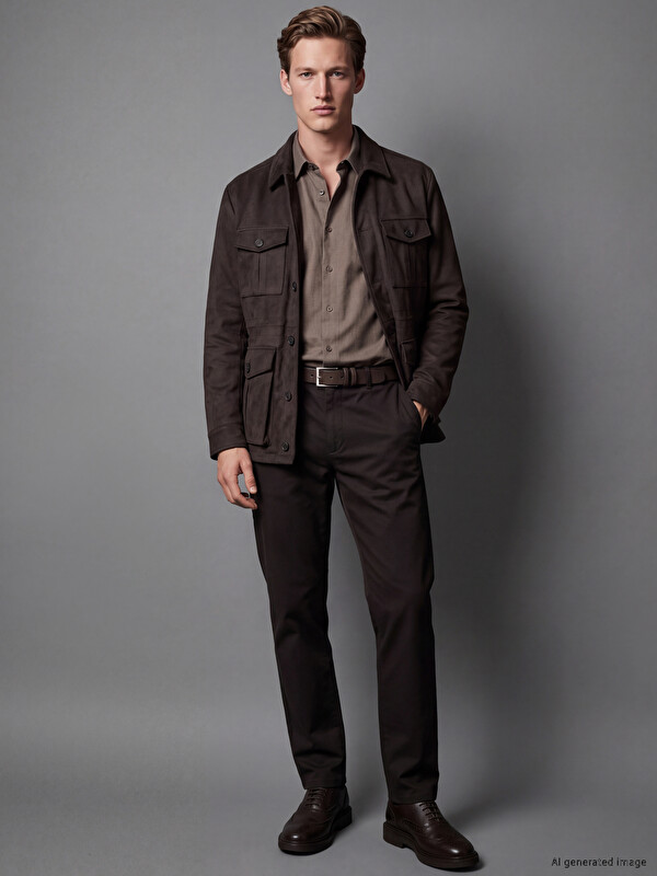 SOUTHBLUE Standard Fit Gabardine Men's Trousers