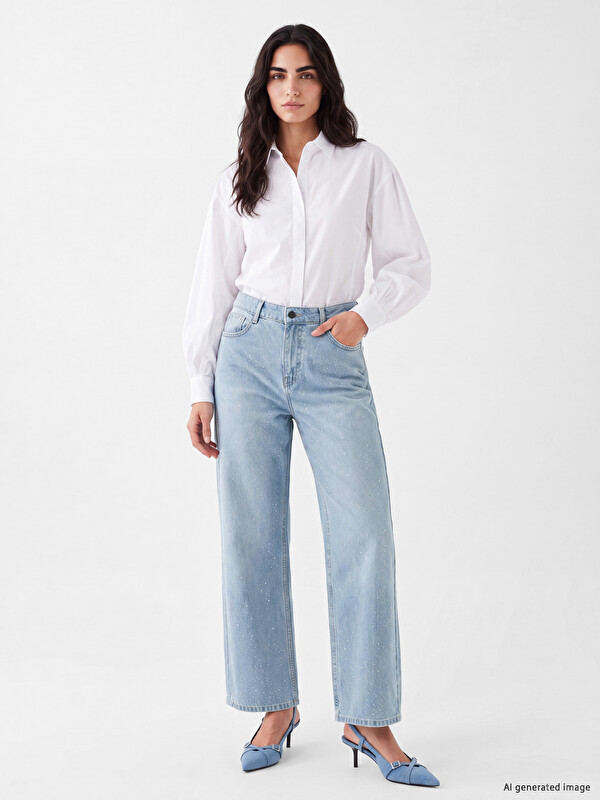 LCW Jeans جينز مستقيم بوسط عالي