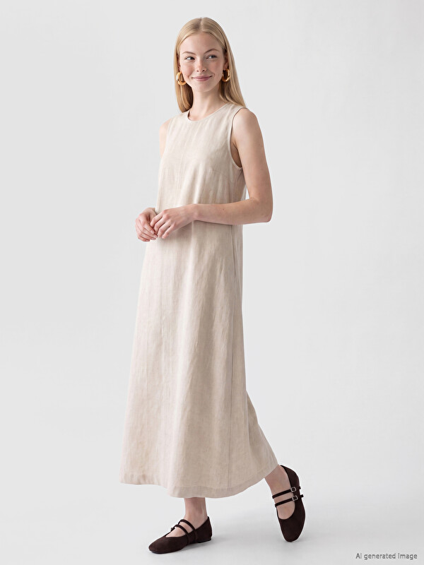 XSIDE Linen Blend A Form Dress