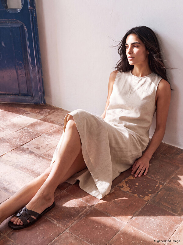 XSIDE Linen Blend A Form Dress
