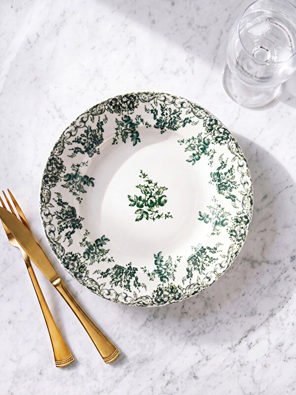 LCW HOME Çiçek Desenli Porselen Pasta Tabağı 19 cm