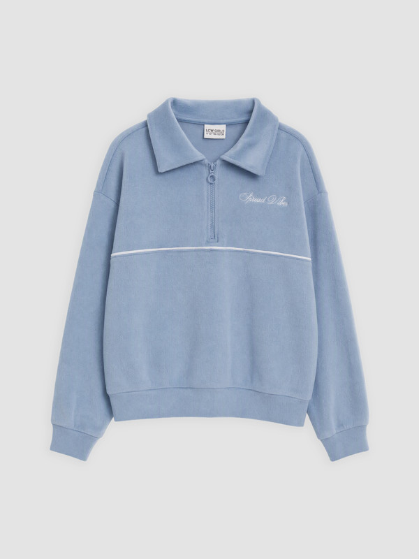 LCW Kids Nakışlı Kız Çocuk Kadife Sweatshirt
