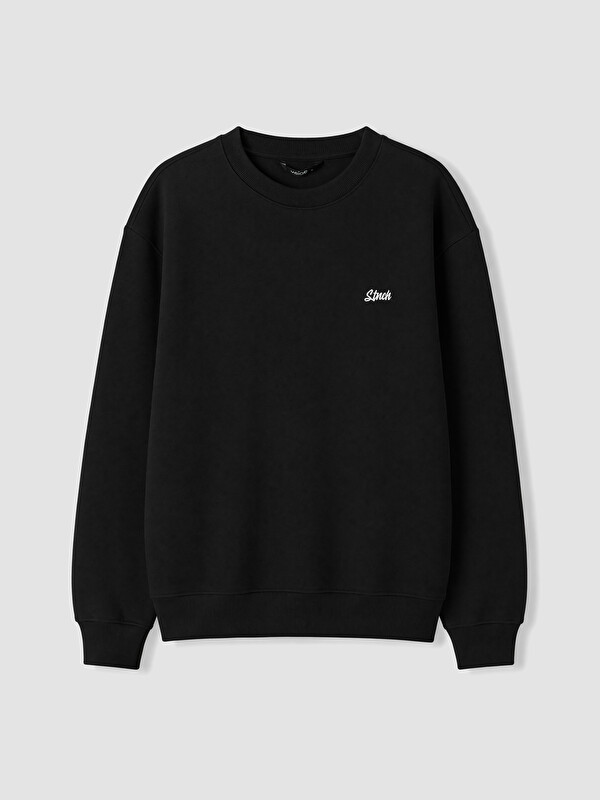 XSIDE Bisiklet Yaka Nakışlı Erkek Sweatshirt