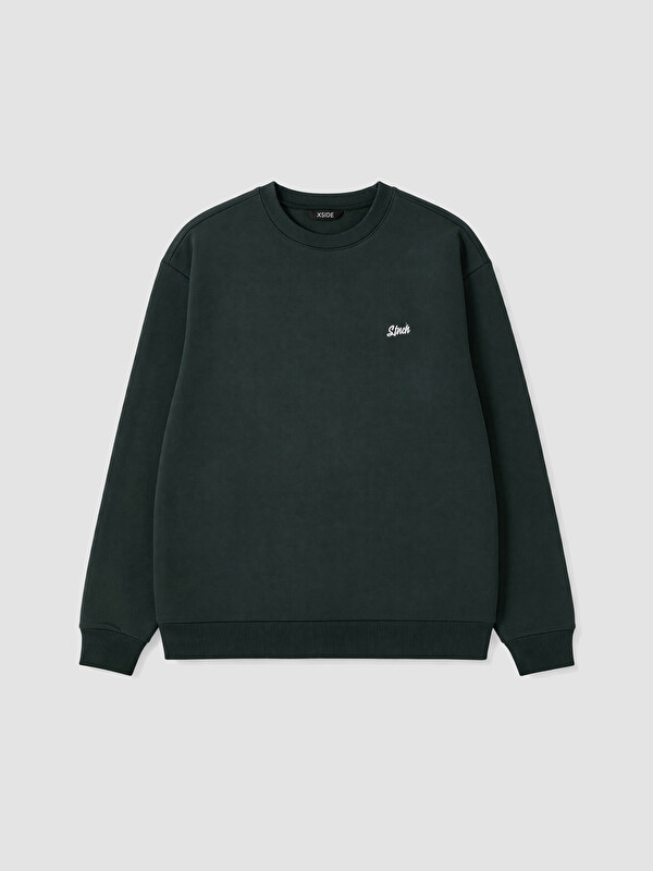 XSIDE Bisiklet Yaka Nakışlı Erkek Sweatshirt
