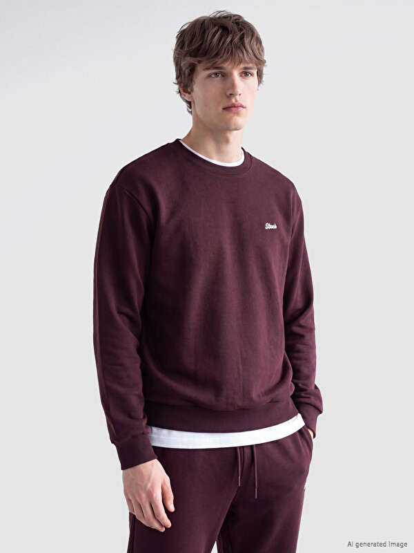 XSIDE Crew Neck Stitch Embroidered Men's Sweatshirt