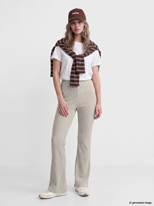 LCW Vision Pantaloni Dama Cu Talie Elastica