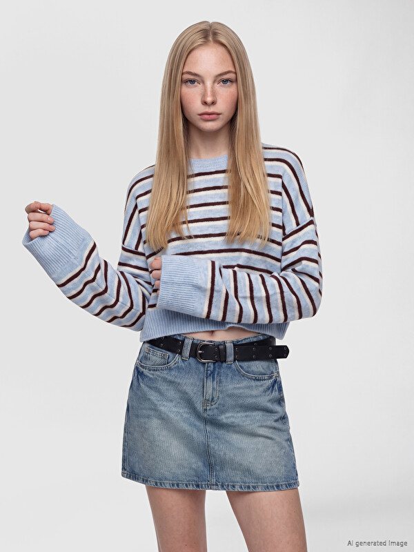 XSIDE Striped Oversize Women's Knitwear Sweater