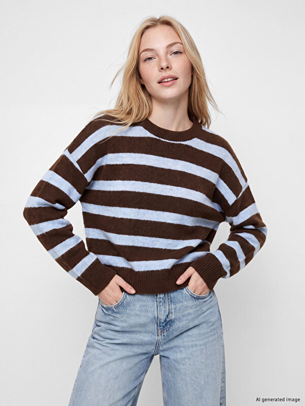 XSIDE Striped Oversize Women's Knitwear Sweater