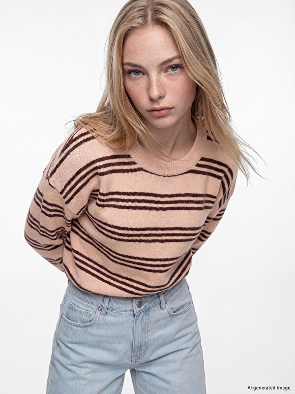 XSIDE Striped Oversize Women's Knitwear Sweater