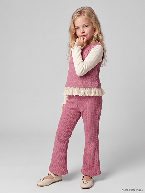 LCW Kids Crew Neck Girls' Set