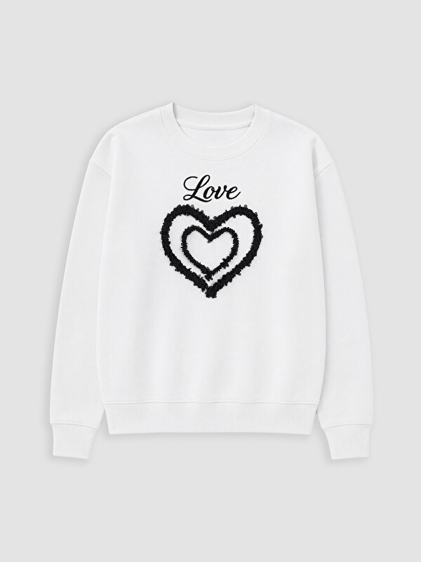 LC WAIKIKI Nakışlı Kız Çocuk Sweatshirt