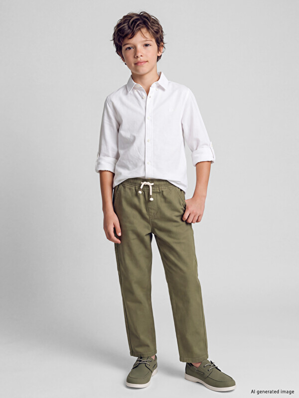 LCW Kids Pantaloni Gabardină cu Talie Elastică pentru Băieți