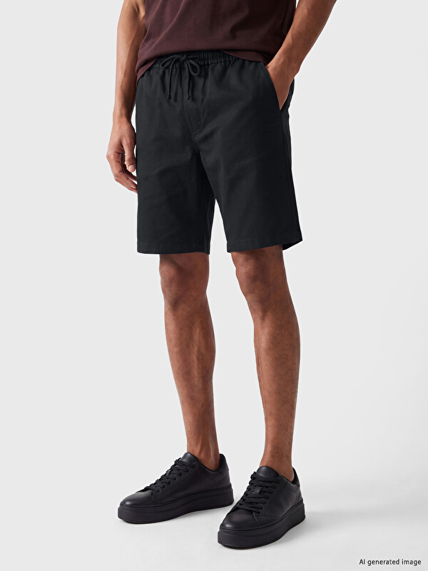 LCW Vision Regular Fit Keten Görünümlü Erkek Şort